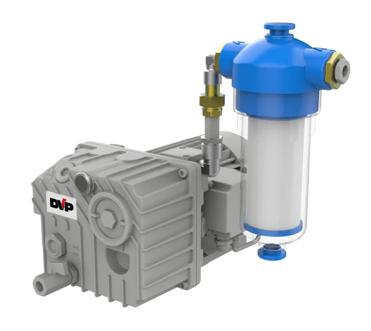 DVP LC 12WR single-stage, oil-lubricated rotary vane vacuum pump built for wet duty, 12 m³/h, supplied by Girovac