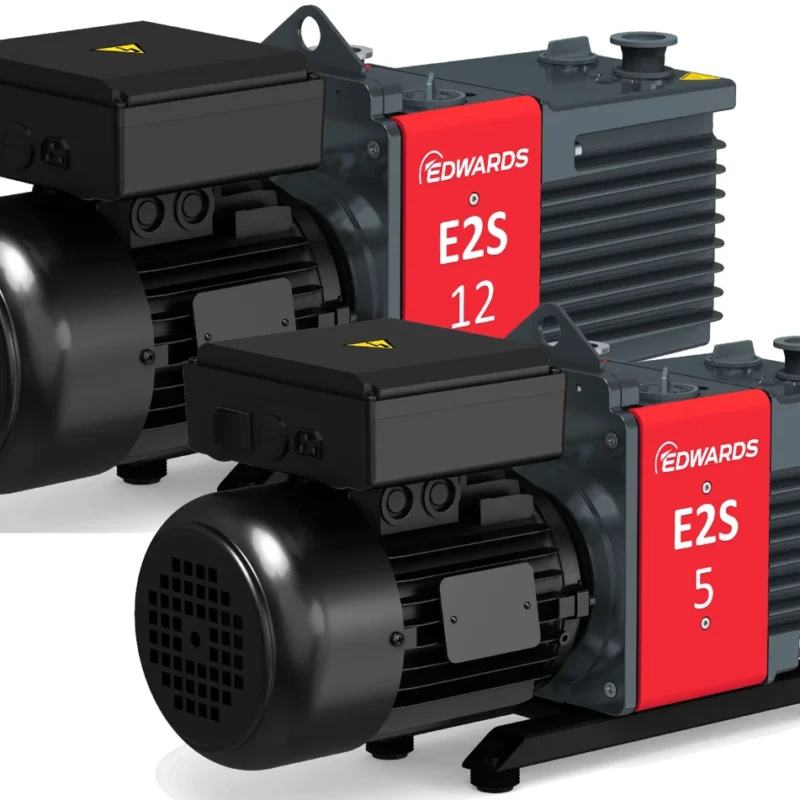 Edwards manufacturer image showing E2S12 at the rear and E2S5 in front. Select the electrical version for the installation.