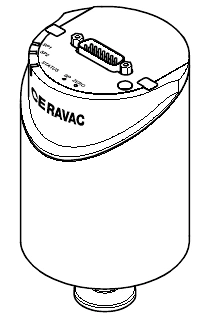 Leybold CTR 101 manufacturer illustration with DN16 ISO-KF connection, from manual 130002066_002_A2.