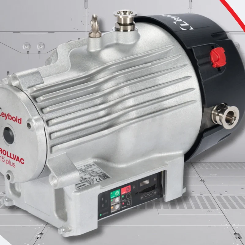 Manufacturer range photograph: SCROLLVAC 15 plus single-phase pump; representative of the 7–18 plus range.