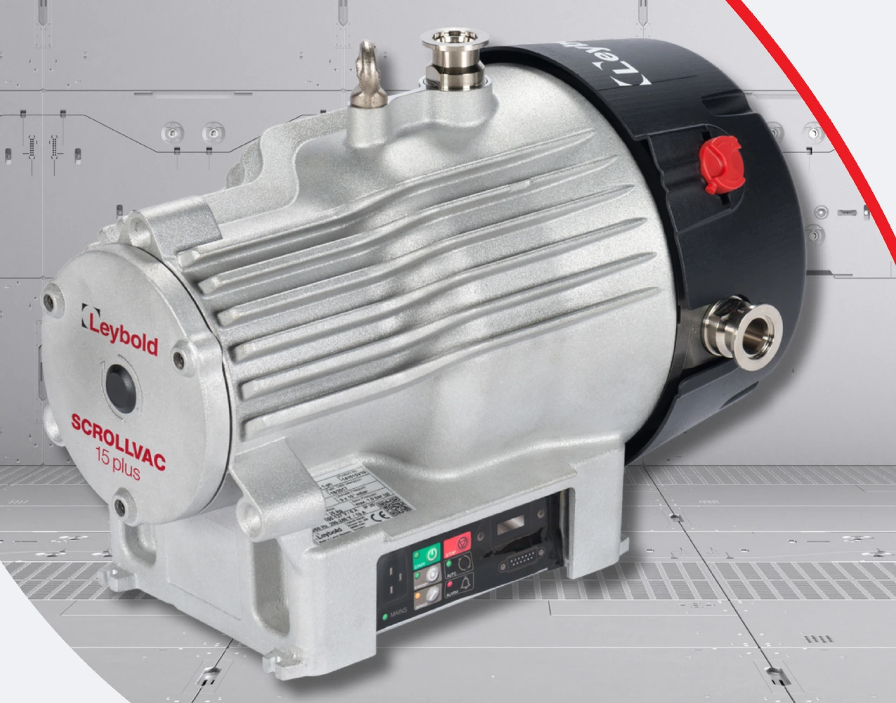 Manufacturer range photograph: SCROLLVAC 15 plus, single-phase version, illustrating the 7–18 plus range. The supplied model and motor variant are confirmed on the quotation.