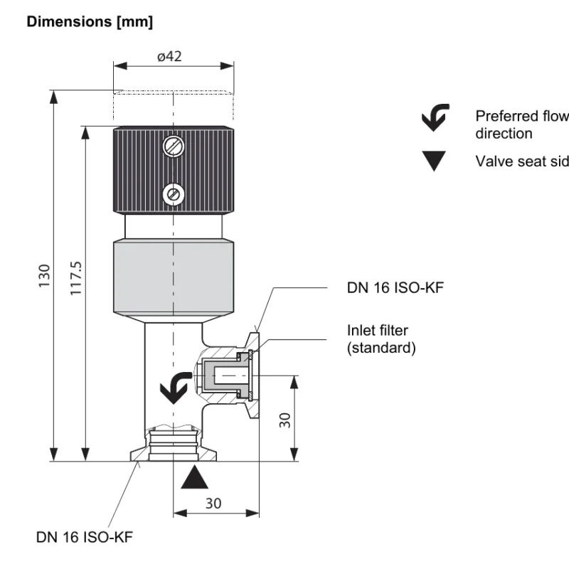 Leybold LEYCON EV 016 DOS AB dosing valve — dimensional illustration